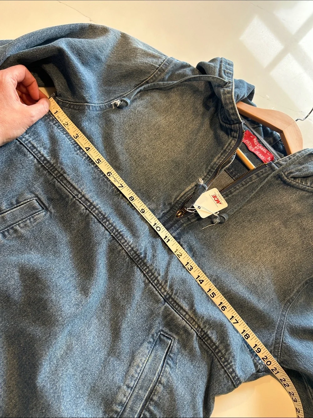 Red Label by Patrol Jeans Denim Half-Zip Hoodie - Blue - Picture 9 of 9